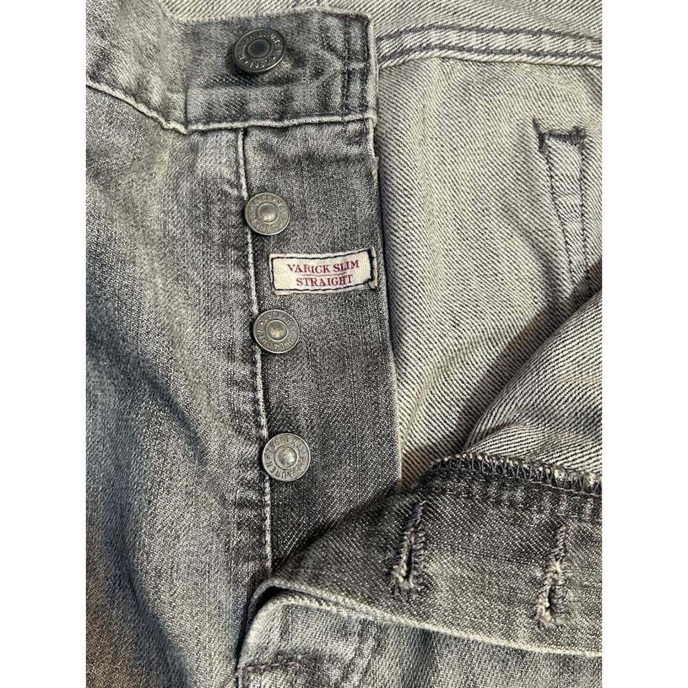 Polo Ralph Lauren Varick Slim Straight Jeans 40x32 Ash Grey Cotton Distressed - Picture 6 of 16